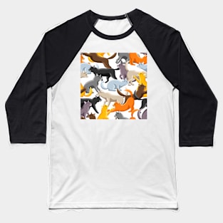 Cat patern Baseball T-Shirt